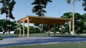 Doppelcarport aus Holz mit Flachdach, 6x6m, 36m² – Bild 3