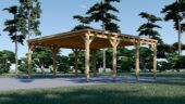 Doppelcarport aus Holz mit Flachdach, 6x6m, 36m² – Bild 4