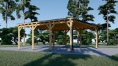 Doppelcarport aus Holz mit Flachdach, 6x6m, 36m² – Bild 5