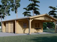 Doppelgarage (44 mm) 6x6m mit Carport 3x6m, 54m²