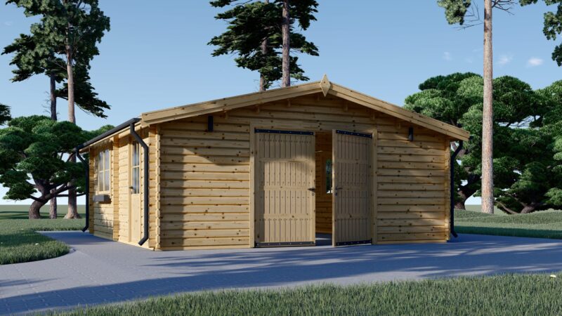 Einzelgarage aus Holz (44mm), 5x6m, 30m² Aktion