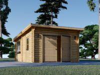 Einzelgarage mit Pultdach (44 mm), 4x6 m, 24 m²