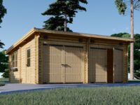 Doppelgarage aus Holz mit Pultdach (44 mm), 6x5 m, 30 m²