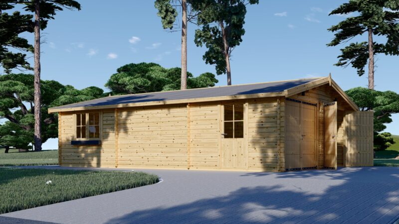 Doppelgarage aus Holz (44mm), 6x9 m, 54m²
