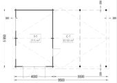Holzgarage mit (44 mm) 4x6 m mit Doppelcarport 5.5x6 m – Bild 8