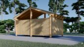 Carport aus Holz mit L-förmiger Wand LISA, 3.2x6 m – Bild 5