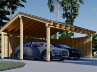 Doppelcarport mit Seitenwand Sandra +, 6x6 m