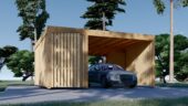 Carport aus Holz für 1 Auto mit Schuppen und Seitenwand LUNA F PLUS, 4.9x5.6 m – Bild 4