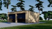 Doppelgarage mit Flachdach (34mm + Holzverschalung), 6x6m, 36m² – Bild 2