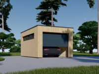 Holzgarage mit Flachdach(34mm + Holzverschalung), 3,2x5,2m, 16,6m²