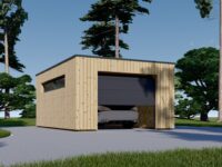 Holzgarage mit Flachdach mit 34mm + Holzverschalung, 4x6m, 24m²