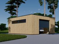 Holzgarage mit Flachdach (34mm + Holzverschalung), 5x6m, 30m²