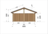 Doppelcarport mit Seitenwand Sandra +, 6x6 m – Bild 6