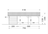 Carport aus Holz für 2 Autos mit Schuppen (44 mm), 5,5x6 m – Bild 6