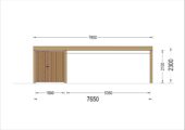Carport aus Holz für 2 Autos mit Schuppen und Seitenwand, 7.6x5.6 m – Bild 9