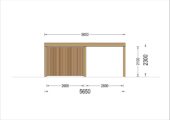 Carport aus Holz für 2 Autos mit Schuppen und Seitenwand, 7.6x5.6 m – Bild 10
