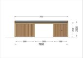 Carport aus Holz für 2 Autos mit Schuppen und Seitenwand, 7.6x5.6 m – Bild 11