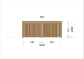 Carport aus Holz für 2 Autos mit Schuppen und Seitenwand, 7.6x5.6 m – Bild 7