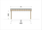 Carport Luna Duo für 2 Autos mit L-förmiger Wand  F, 6x6 m – Bild 8