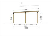 Carport Luna Duo für 2 Autos mit L-förmiger Wand  F, 6x6 m – Bild 6