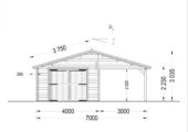 Einzelgarage (44mm) 4x6m mit Carport 3x6m – Bild 8