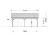 Einzelgarage (44mm) 4x6m mit Carport 3x6m – Bild 9
