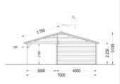 Einzelgarage (44mm) 4x6m mit Carport 3x6m – Bild 10