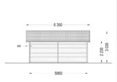 Einzelgarage (44mm) 4x6m mit Carport 3x6m – Bild 6