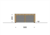 Doppelgarage mit Flachdach (34mm + Holzverschalung), 6x6m, 36m² – Bild 10