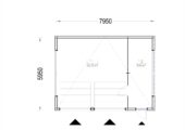 Holzgarage mit Flachdach Plus (34mm + Holzverschalung), 8x6m, 48m² – Bild 11