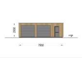 Holzgarage mit Flachdach Plus (34mm + Holzverschalung), 8x6m, 48m² – Bild 12