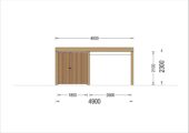 Carport aus Holz für 1 Auto mit Schuppen und Seitenwand LUNA F PLUS, 4.9x5.6 m – Bild 8