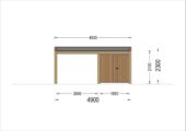 Carport aus Holz für 1 Auto mit Schuppen und Seitenwand LUNA F PLUS, 4.9x5.6 m – Bild 10