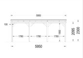 Doppelcarport aus Holz mit Flachdach, 6x6m, 36m² – Bild 9