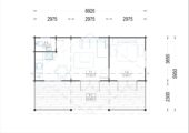 Blockbohlenhaus mit Terrasse LILLI( 44mm), 32 m² + 20m² – Bild 8