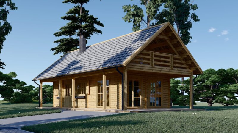 Blockbohlenhaus ANIKA (66 mm) 139 m² mit Terrasse