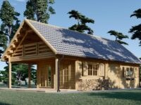 Blockbohlenhaus ANIKA (44 + 44 mm) 139 m² mit Terrasse