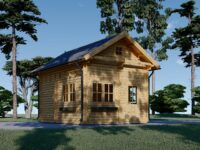 Blockbohlenhaus mit Schlafboden DORNBIRN (44 mm), 20 m² + 16 m²