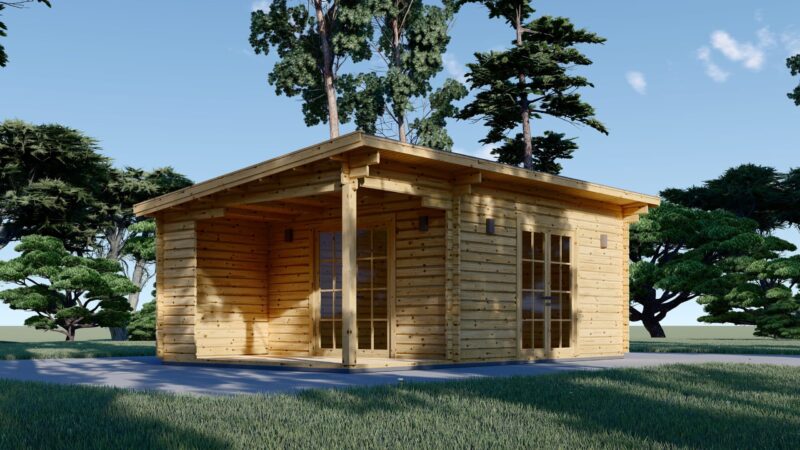 Premium Gartenhaus KARL (34mm) 5x4m, 20m² + 8m² Terrasse