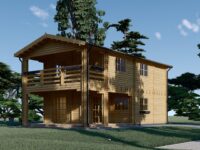 Blockbohlenhaus TURIN (66 mm), 100 m² + 20m² Terrasse