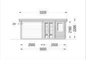 Gartenhaus mit Terrasse KATI (44 mm), 5x3 m, 7.5 m² + 7.5 m² – Bild 8