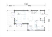 Blockbohlenhaus TURIN (44 + 44 mm), 100 m² + 20m² Terrasse – Bild 7
