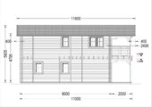 Blockbohlenhaus TURIN (44 + 44 mm), 100 m² + 20m² Terrasse – Bild 6