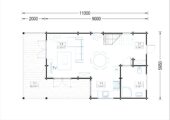 Blockbohlenhaus TURIN (66 mm), 100 m² + 20m² Terrasse – Bild 7