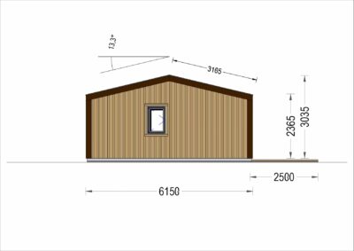 Holzhaus NICOLE M (44 mm + Holzverschalung), 12.7x6.2 m, 78 m²