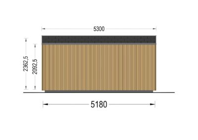 Gartenhaus EVELIN (34 mm + Holzverschalung), 5x4 m, 20 m²