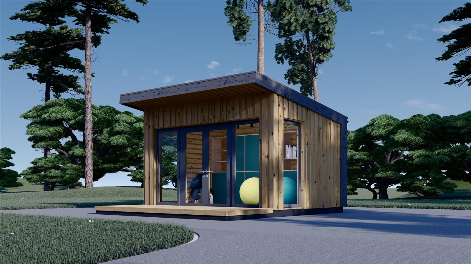 Gartenhaus EVELIN (34 mm + Holzverschalung), 4x3 m, 12 m²