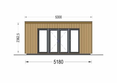 Gartenhaus EVELIN (34 mm + Holzverschalung), 5x4 m, 20 m²